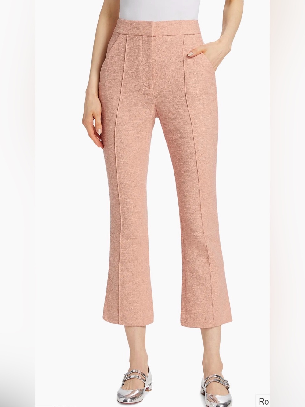 Veronica Beard Tani Texture Crepe Kick Flare Crop Pant Rosebloom Size 0 NEW
